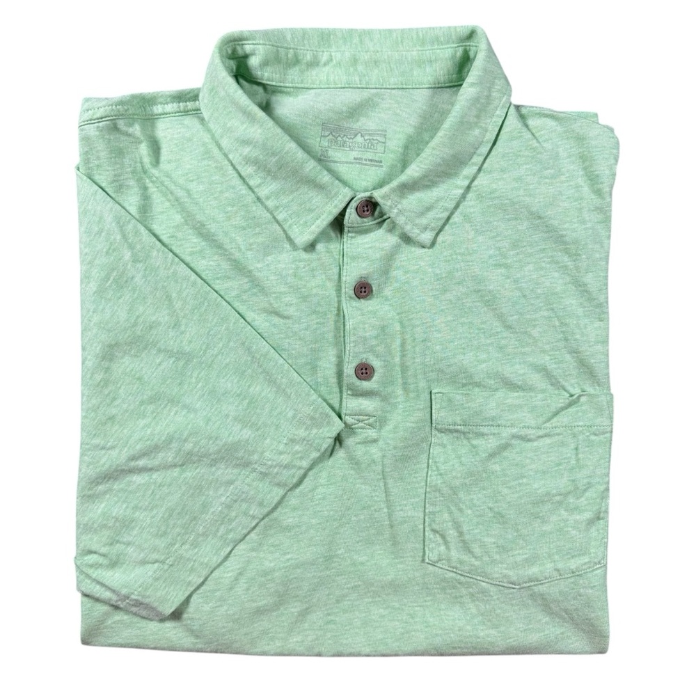Patagonia Men’s XL Organic Cotton Light Green‎ Heather Polo Shirt